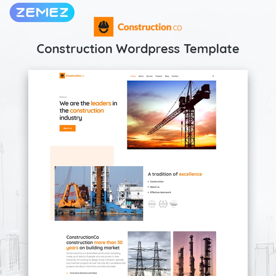 WordPress šablona Construction Business
