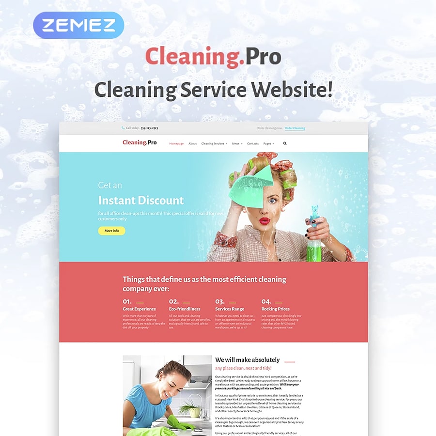 WordPress šablona Cleaning & Maid Service Company