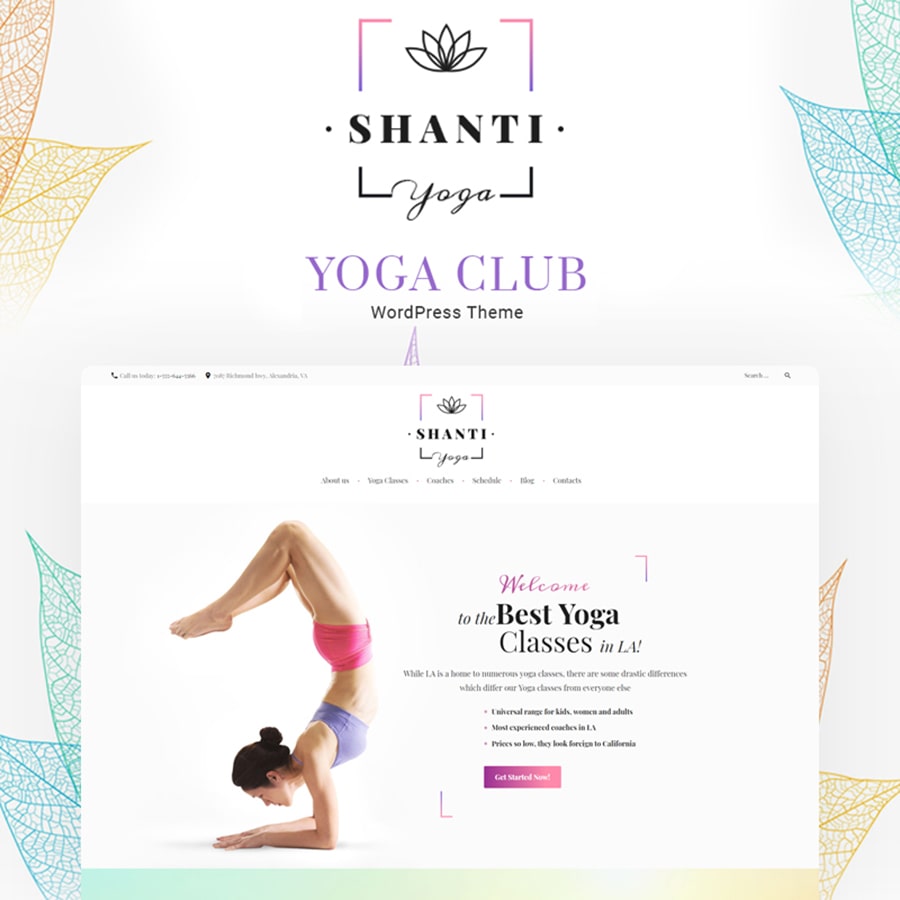 WordPress šablona Shanti - Yoga studio