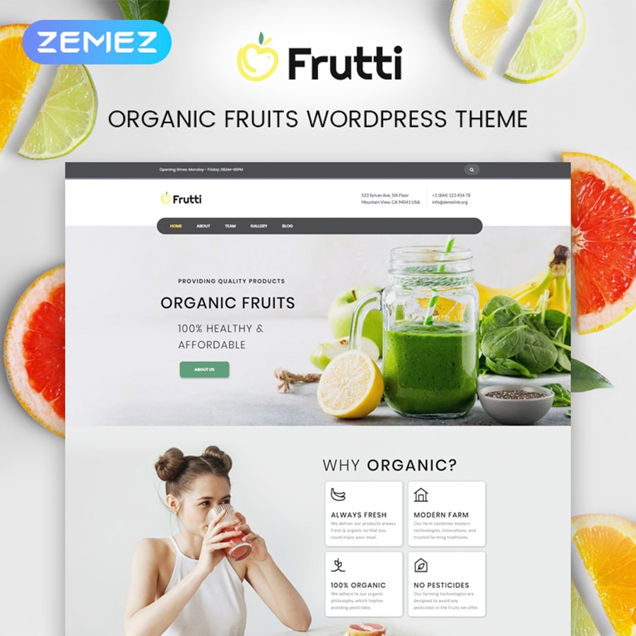 WordPress šablona Frutti