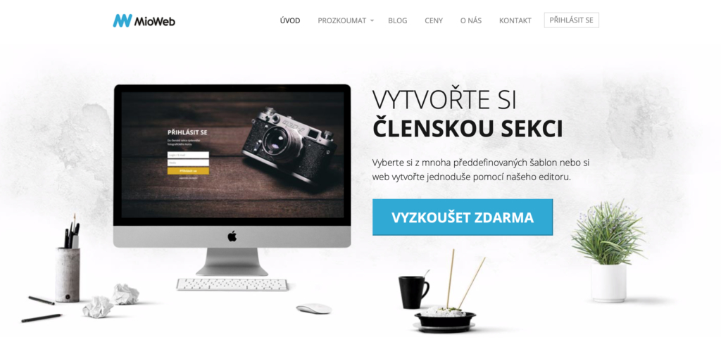MioWeb.cz WYSIWYG editor webových stránek
