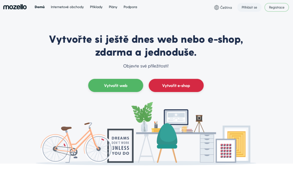 Mozello.cz WYSIWYG editor webových stránek