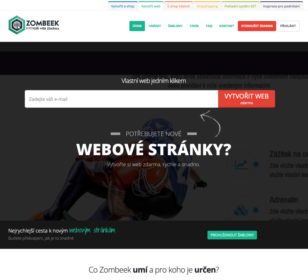 Zombeek.cz WYSIWYG editor webových stránek