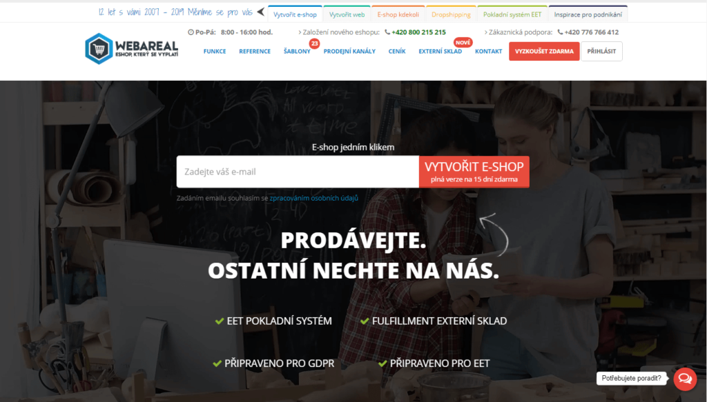 E-shopová platforma webareal.cz
