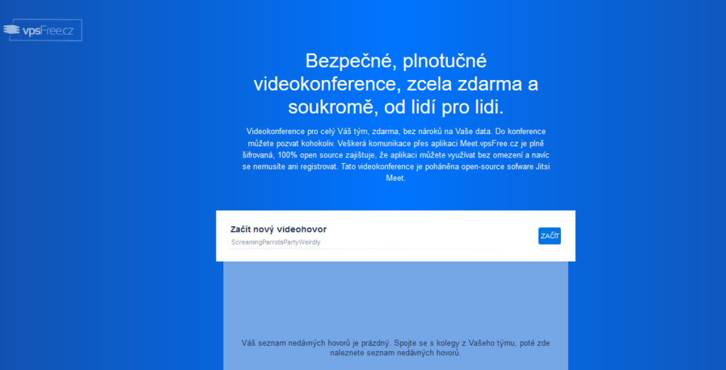 Meet.vpsfree.cz platforma pro videokonference