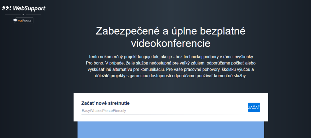 Meet.websupport.sk platforma pro videokonference