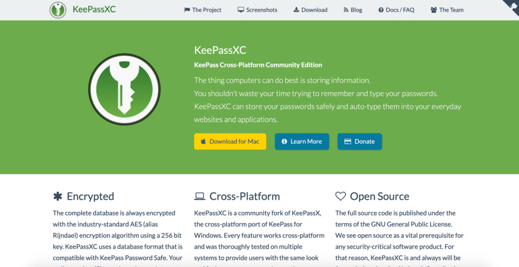 Password manager KeePassXC.org