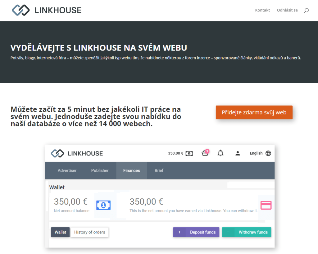 Linkhouse.cz platforma pro tvorbu obsahu